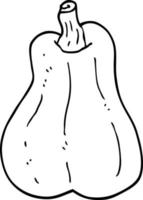 line drawing cartoon butternut squash vector