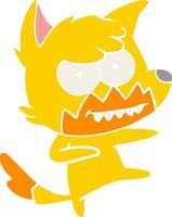 fox flat color style cartoon character vector