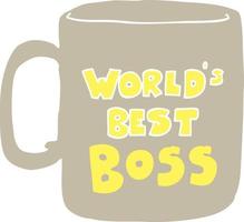 worlds best boss mug vector