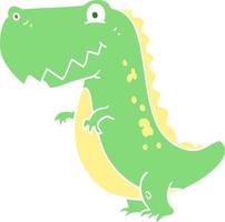 flat color illustration of a cartoon dinosaur vector