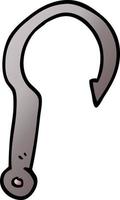 cartoon doodle fish hook vector