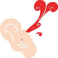 flat color illustration of severed ear vector