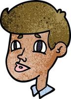 cartoon doodle of a boy face vector