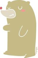 cute flat color style cartoon bear vector