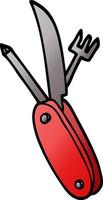 cartoon doodle pen knife vector