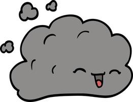 cartoon doodle grey smoke vector