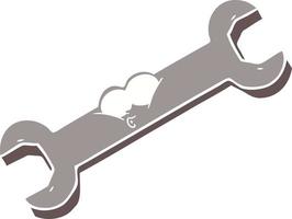 flat color style cartoon spanner vector