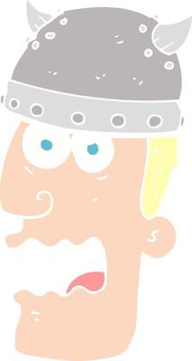 flat color illustration of screaming warrior man