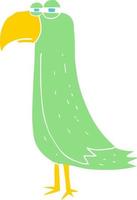 flat color illustration of parrot vector