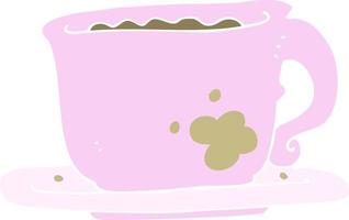 flat color illustration of cup of coffee vector