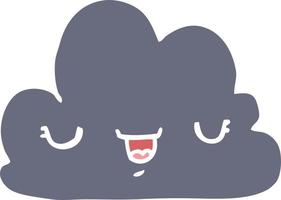 cute flat color style cartoon cloud vector