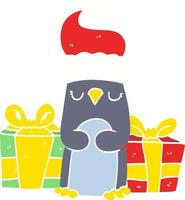 cute christmas penguin vector