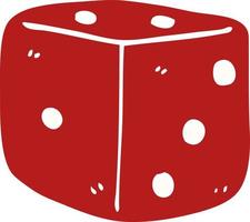 cartoon doodle red dice vector