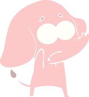 flat color style cartoon unsure elephant vector
