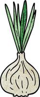 cartoon doodle sprouting onion vector