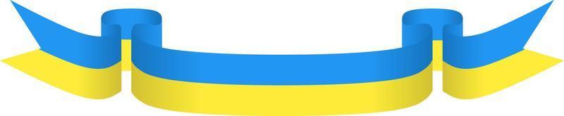 Ukraine flag ribbon for sign, symbol, icon, design or support Ukrainian vector