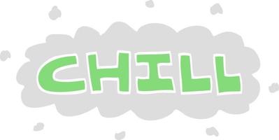 cartoon doodle chill sign vector