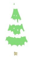 árbol de navidad de dibujos animados de estilo de color plano vector
