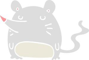 ratón de dibujos animados de estilo de color plano vector