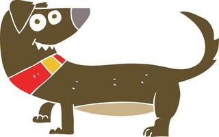 flat color illustration of dog vector