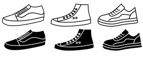 conjunto de iconos de zapatos aislado sobre fondo blanco vector