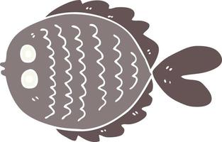 flat color style cartoon flat fish vector