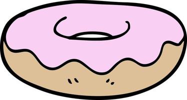 cartoon doodle iced donut vector