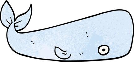 caricatura, garabato, ballena de mar vector
