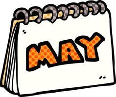 caricatura, garabato, calendario, actuación, mes, de, mayo vector