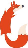 flat color style cartoon jumping fox vector