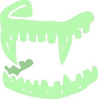 cartoon doodle vampire fangs vector