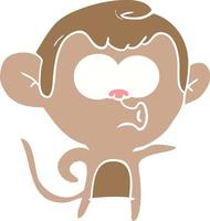 flat color style cartoon pointing monkey vector