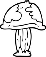 line drawing cartoon poisonous toadstool vector