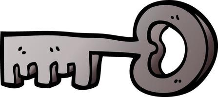 cartoon doodle metal key vector