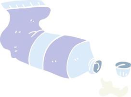 flat color illustration of squeezed tube of toothpaste vector