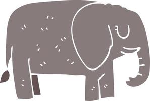 caricatura, garabato, elefante, posición, todavía vector