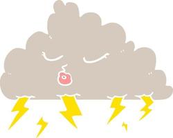 flat color style cartoon thundercloud vector