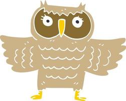 cartoon doodle wise old owl vector