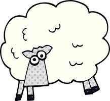 cartoon doodle funny sheep vector