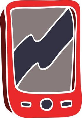 cartoon doodle of a red mobile phone