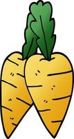 cartoon doodle organic carrots vector