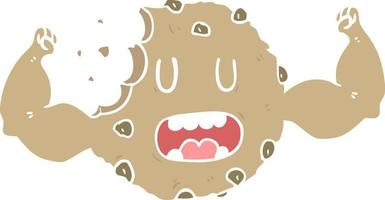 flat color style cartoon strong cookie vector