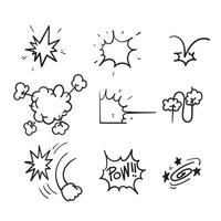 hand drawn doodle bump impact explosion illustration vector