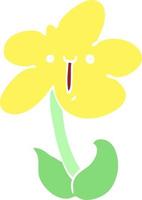 flat color style cartoon flower vector