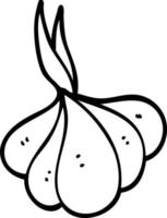 line drawing cartoon sprouting garlic vector