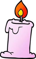 cartoon doodle lit candle vector