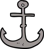 cartoon doodle ship anchor vector