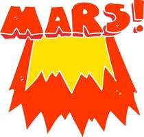 flat color illustration of Mars text symbol vector