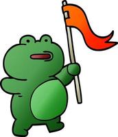 funny cartoon doodle frog vector