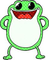 cartoon doodle frog vector